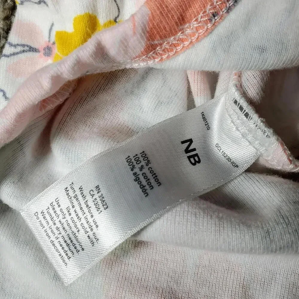 Carter's Floral Baby Girl NB Newborn Bodysuit Top Bundle